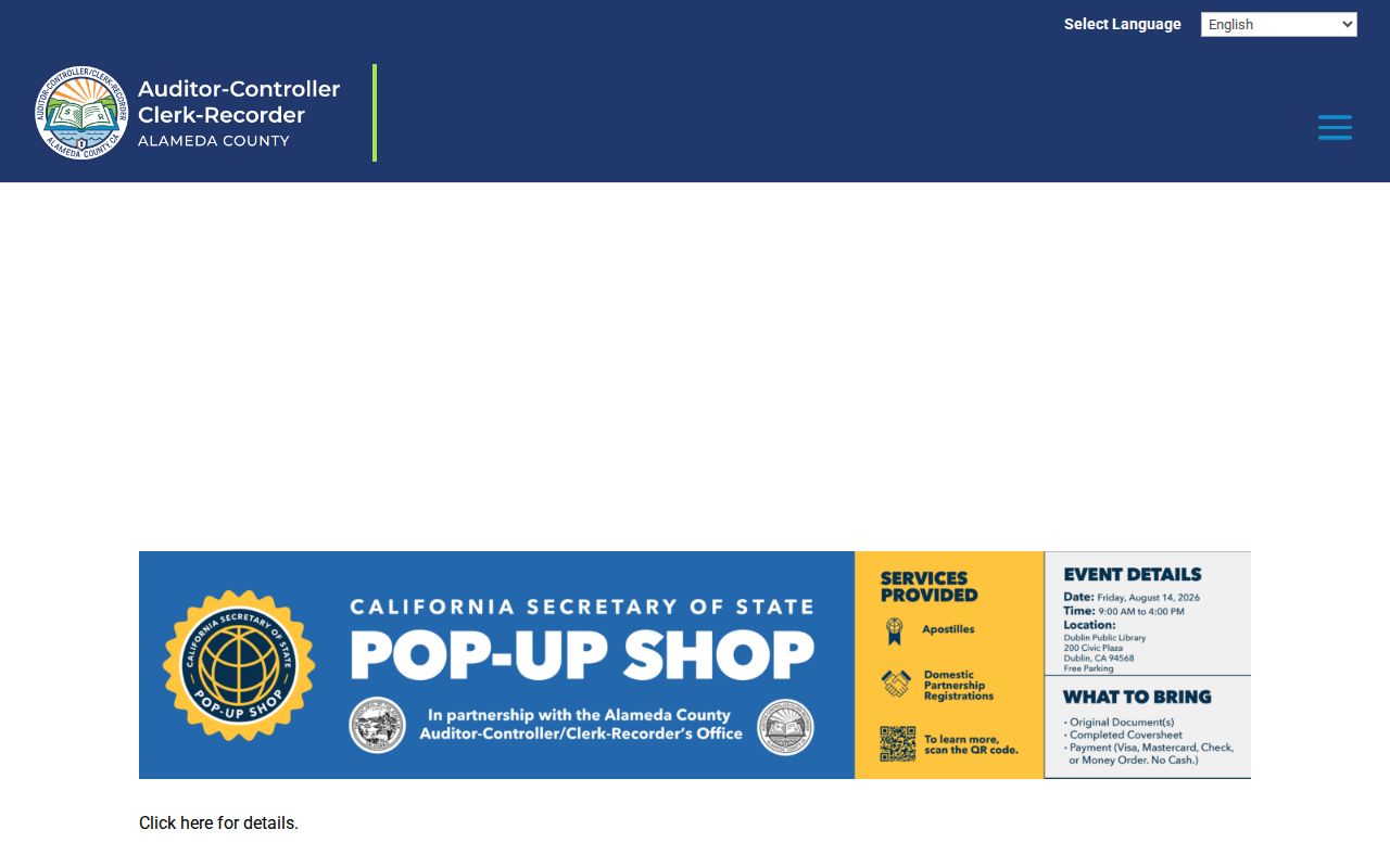 Pleasanton residents directory reference to Alameda County Clerk-Recorder records