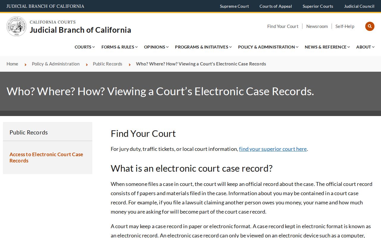 Pleasanton resident lookup California court records overview